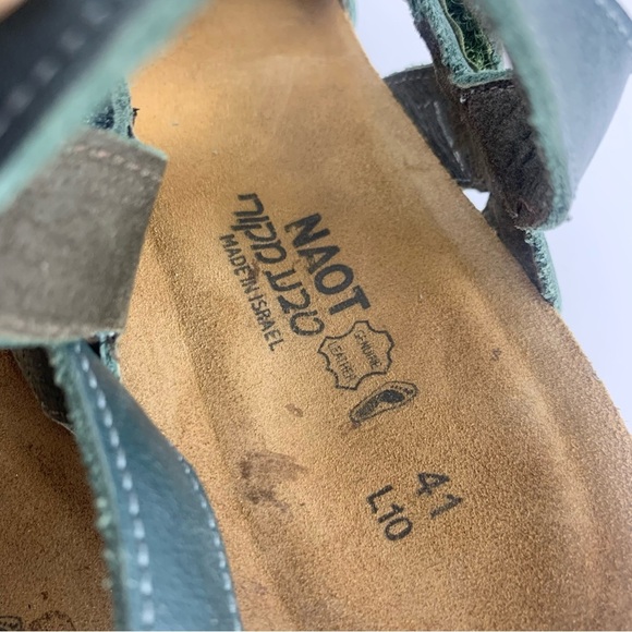 NAOT Kayla Navy Blue Leather Ankle Heel Strap Sandals 41 L10 - Picture 7 of 11